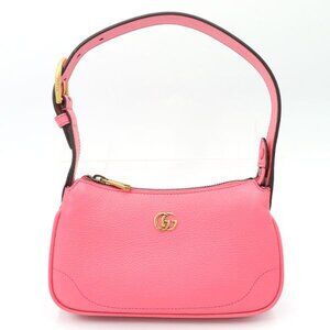 Gucci Pink Leather Aphrodite GG Marmont Shoulder Bag